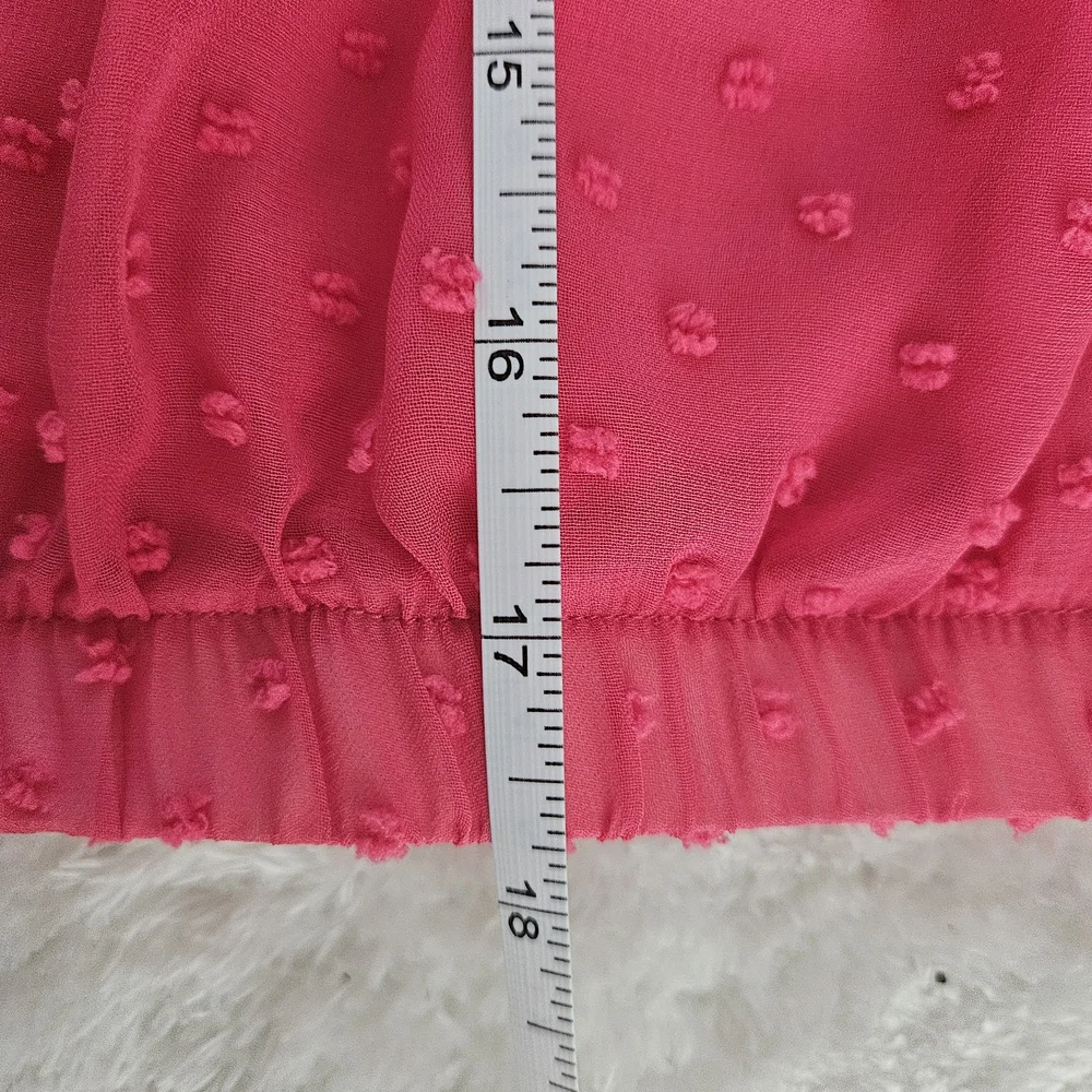 NEW Socialite Pink Sheer Blouse Size XS Feminine Romantic Cocquette Girl Summer - Picture 12 of 12
